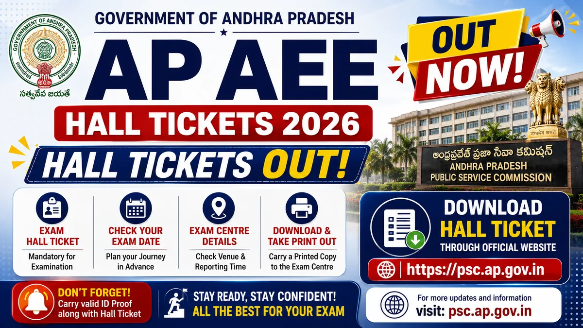 AP AEE Hall Ticket 2026 — Download AP Vidyut Assistant Executive Engineer admit card