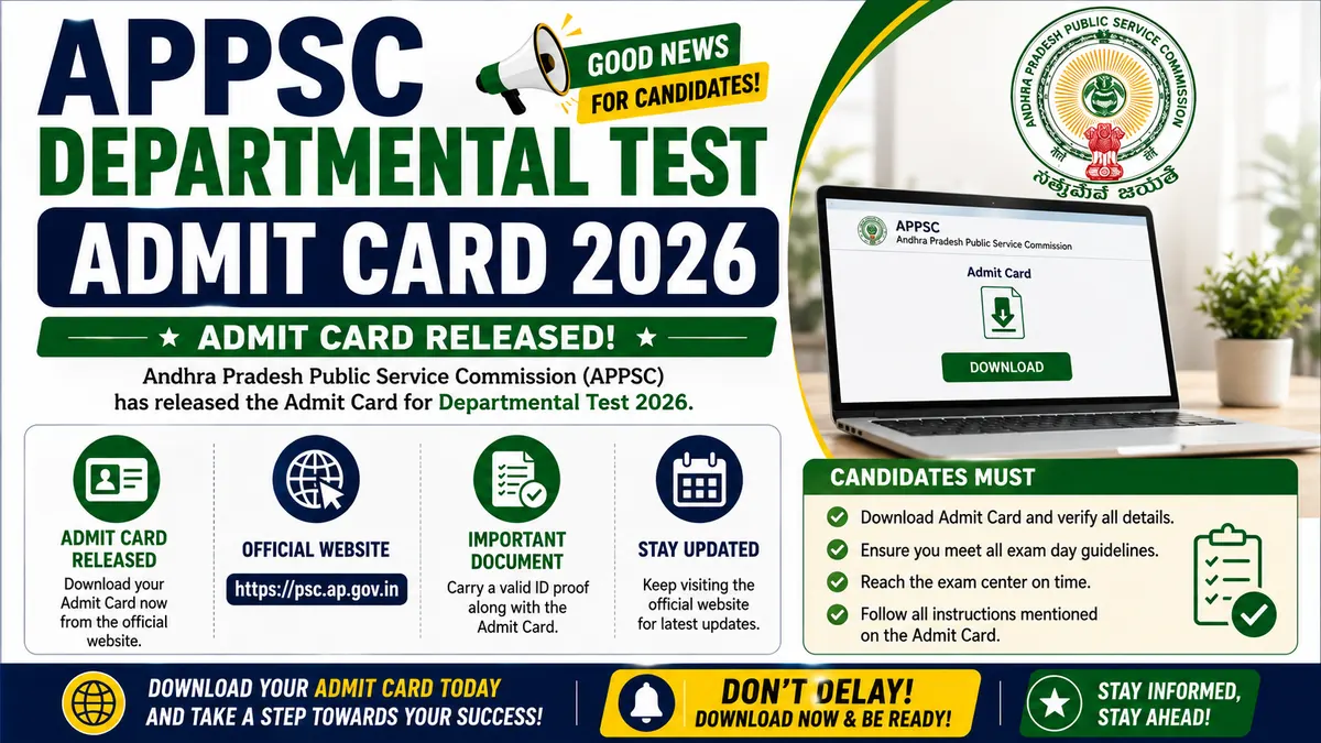 APPSC Departmental Tests Admit Card 2026 — Viva-Voce 2 September Vijayawada Notification 03/2026