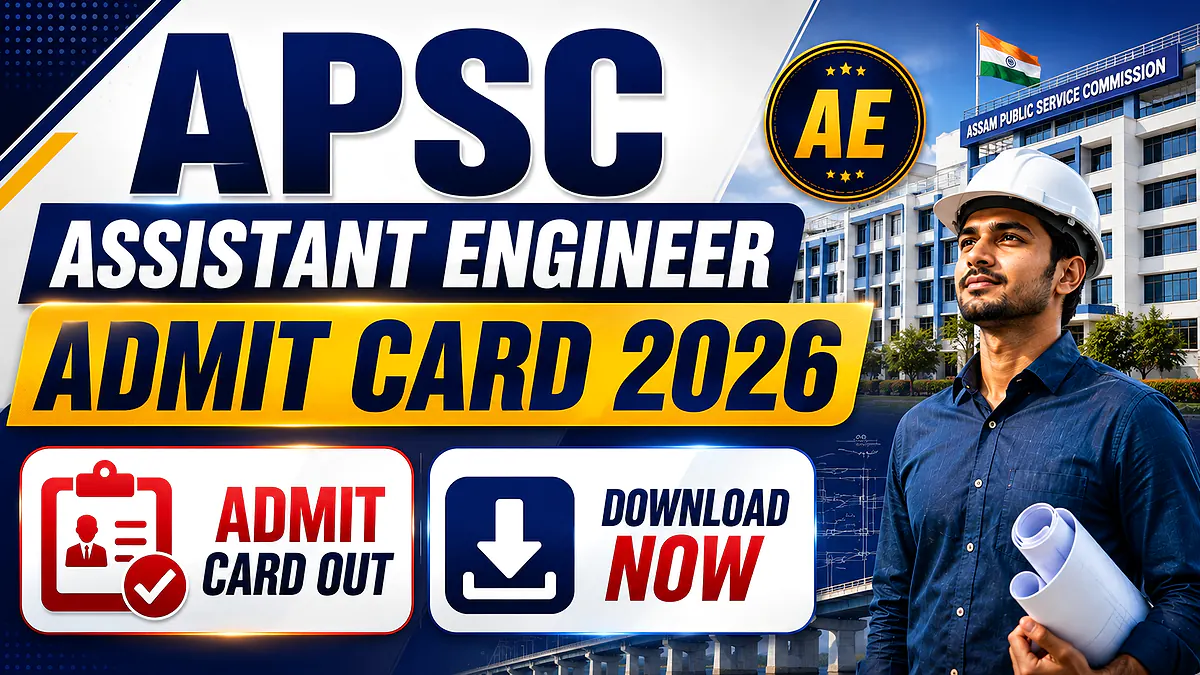 APSC AE Admit Card 2026 — Assistant Engineer PHED screening test 9 August hall ticket