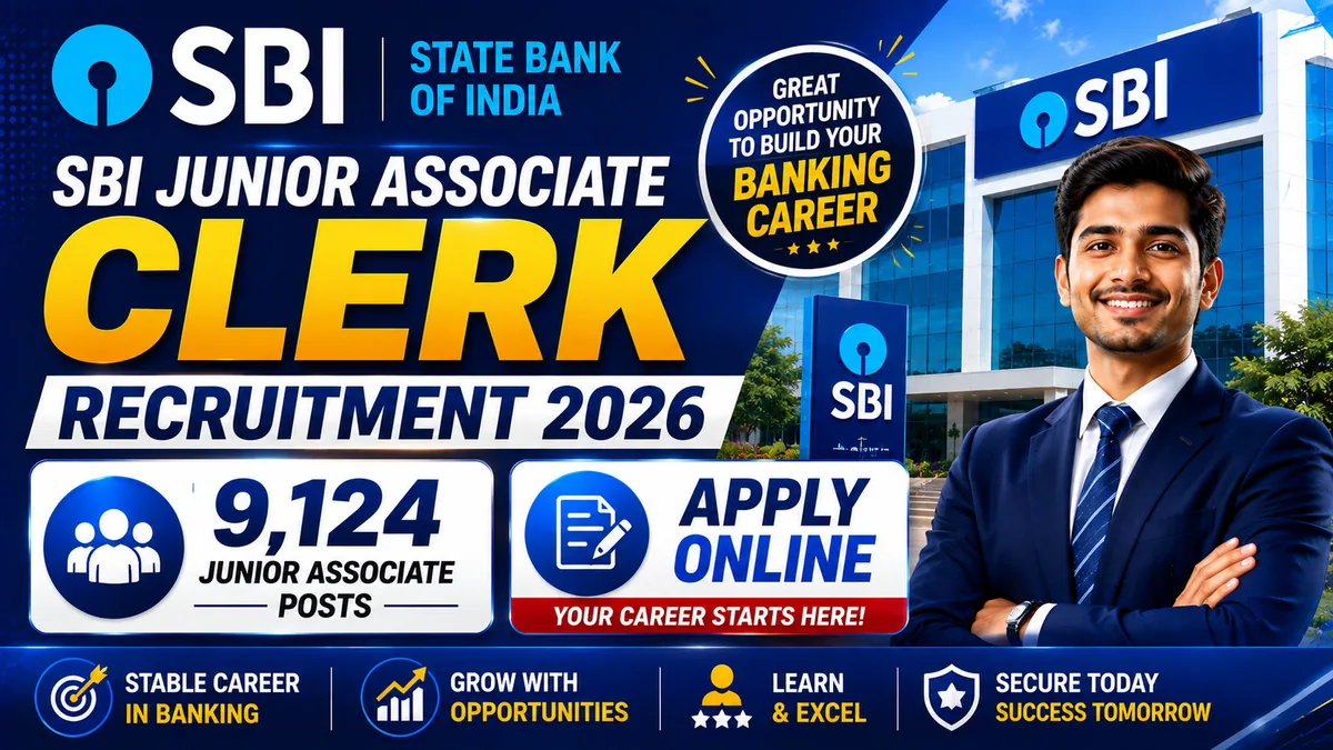 SBI Junior Associate Customer Support and Sales regular drive 2026 — 9,124 posts apply online