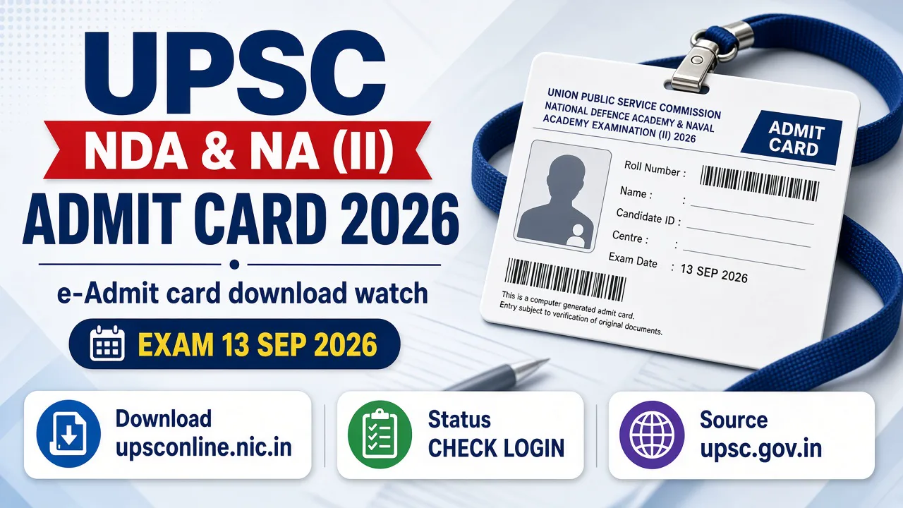 UPSC NDA and NA II admit card 2026 — download e-admit from upsconline