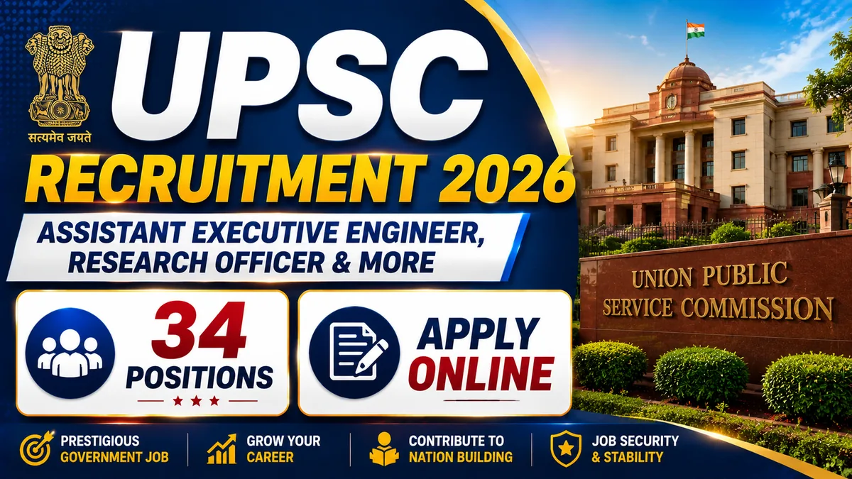 UPSC Advt 10/2026 — Apply online for 34 AEE, Research Officer and more posts